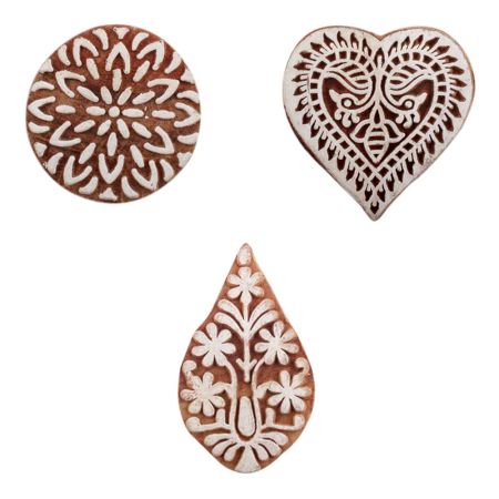 Set of 3 Piece New Mix Wooden Printing Blocks